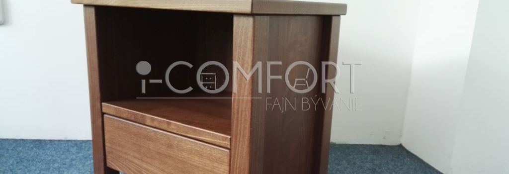 iCOMFORT - Luxusný bukový masívny nočný stolík MIRKA jednozásuvka
